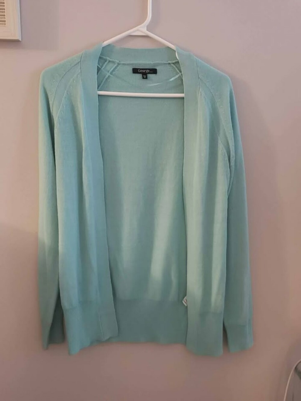 George Light Aqua Open-Front Cardigan